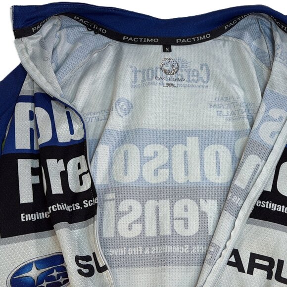 Team Subaru Cycling Jersey Pactimo Shrt Sleeve Blue M Polyester Lt weight Jacket - Picture 9 of 11